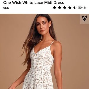 NWOT one wish white lace midi dress from lulus